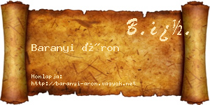 Baranyi Áron névjegykártya